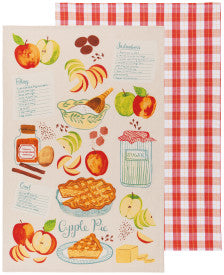 Danica Sweet as Pie Printed Cotton Dishtowels Set/2 NKT2382D