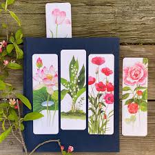 Felix Doolittle Bookmark Set/5 - Pink Posies