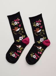 Seasalt Bamboo Arty Socks  32762  Sweet Nightingale Onyx
