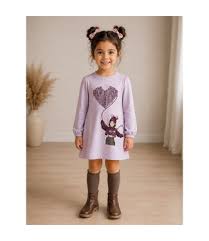 Mayoral Girls Print Fleece Dress   4914-16   Malva