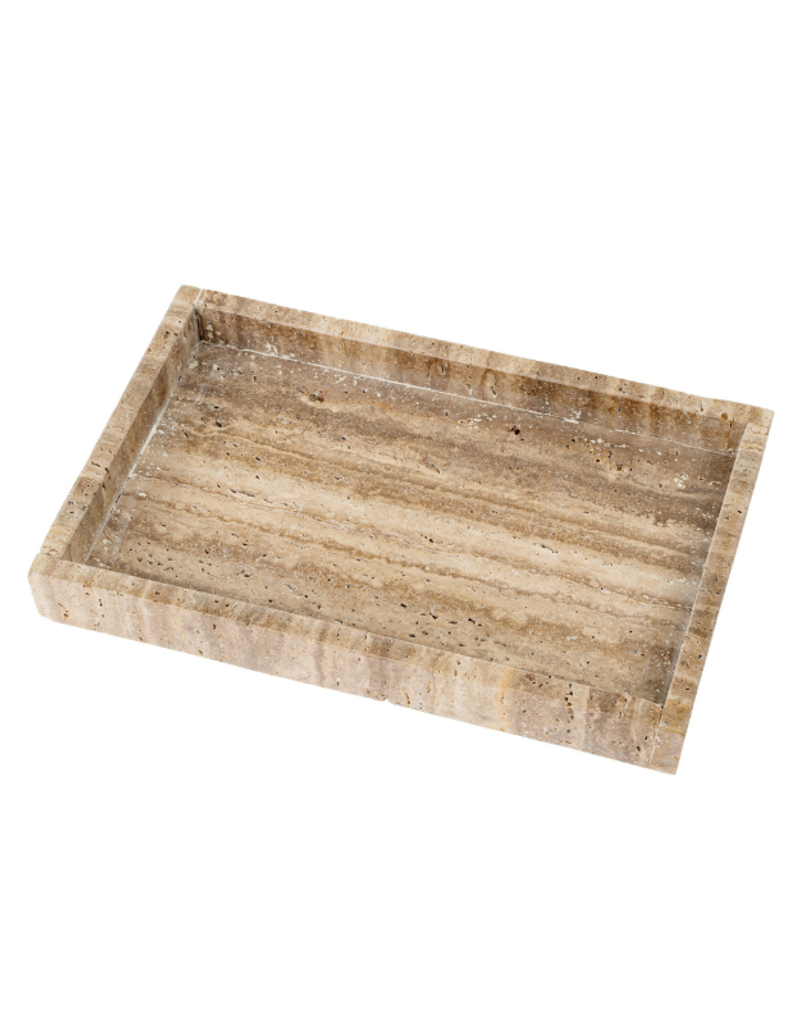 Indaba Rectangular Tray Travertine