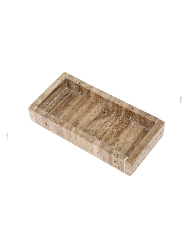 Indaba Rectangular Tray Travertine