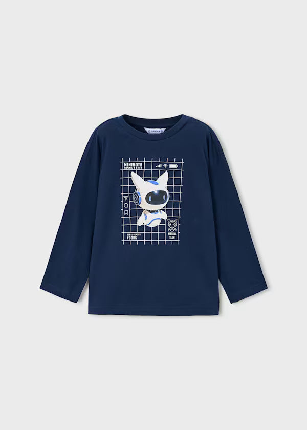 Mayoral Boys Long Sleeve Tee   4013-30   Azul
