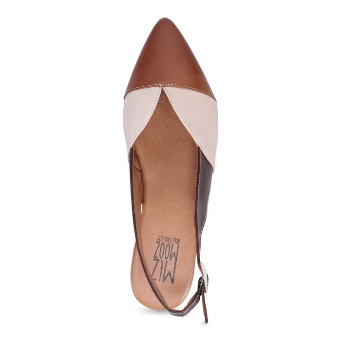 Miz Mooz Jayden Slingback Flat  - Brandy, Cream, Brown