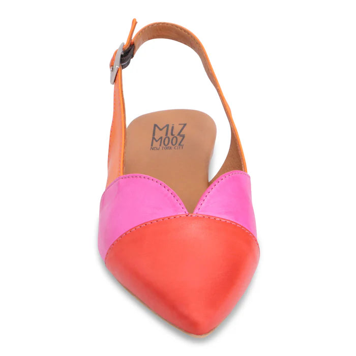 Miz Mooz Jayden Slingback Flat  -  Scarlet, Fuchsia and Orange