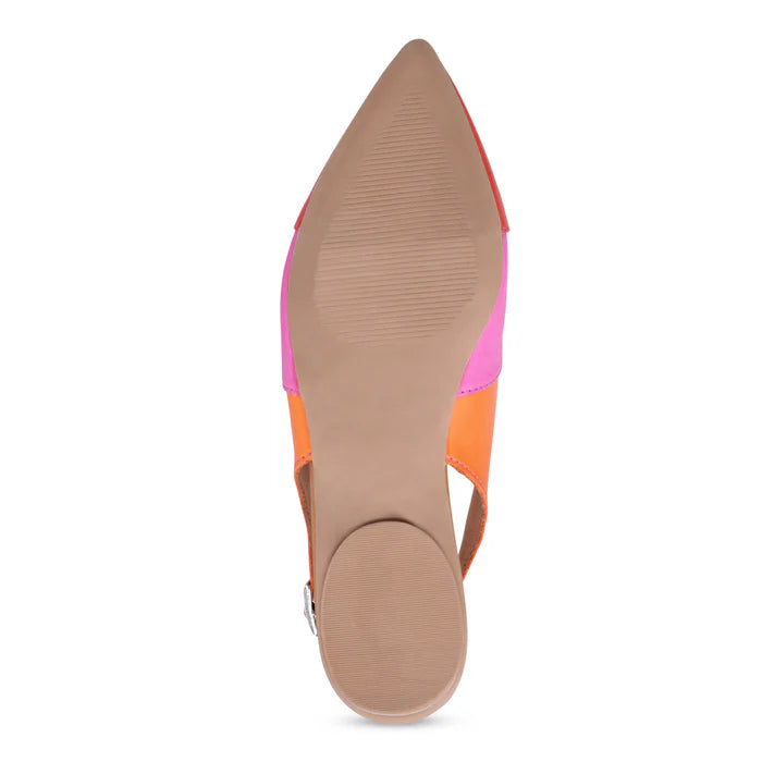Miz Mooz Jayden Slingback Flat  -  Scarlet, Fuchsia and Orange