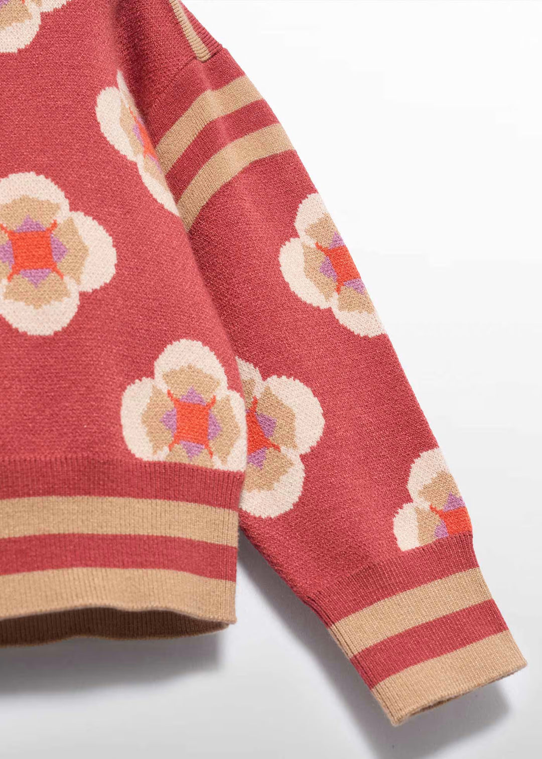 Abel & Lula Girls Patterned Mockneck Sweater   5832-9   Paprika