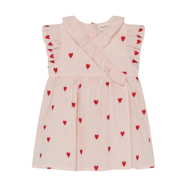 Minymo Baby Girl Dress With Embroidered Hearts   114384-5003