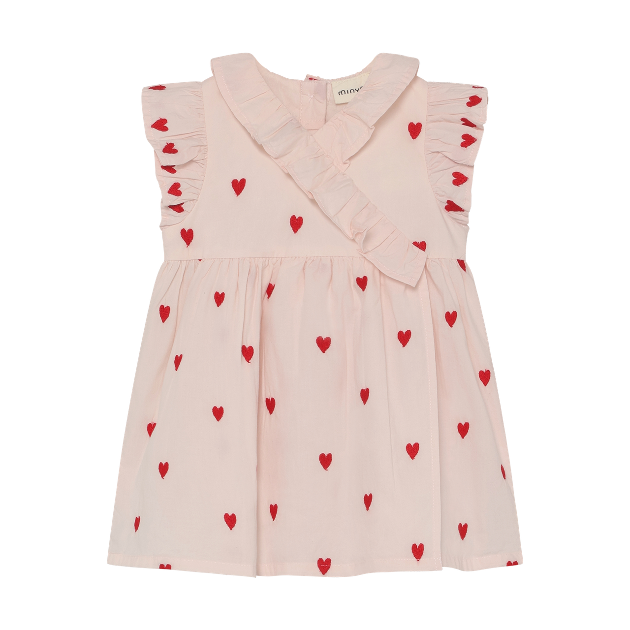 Minymo Baby Girl Dress With Embroidered Hearts   114384-5003