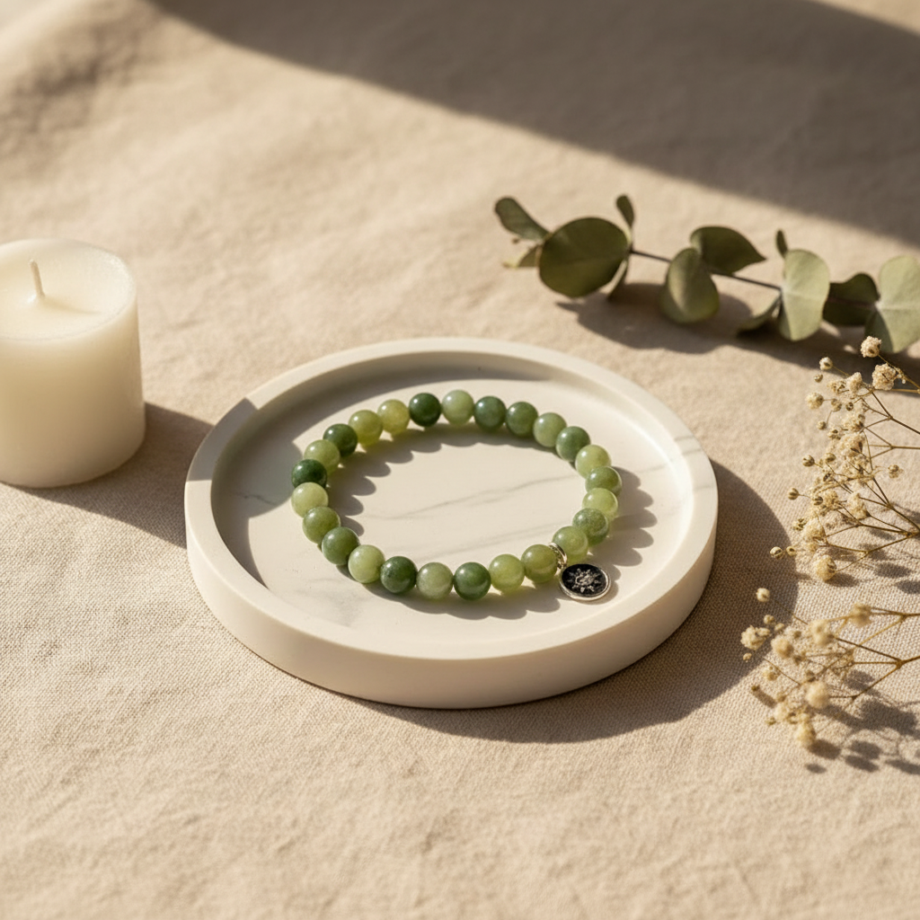 Pyrrha Joyful Appreciation Bracelet Green Jade