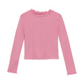 Creamie Girls Long Sleeve Ribbed Tee  823004-6560  Pink