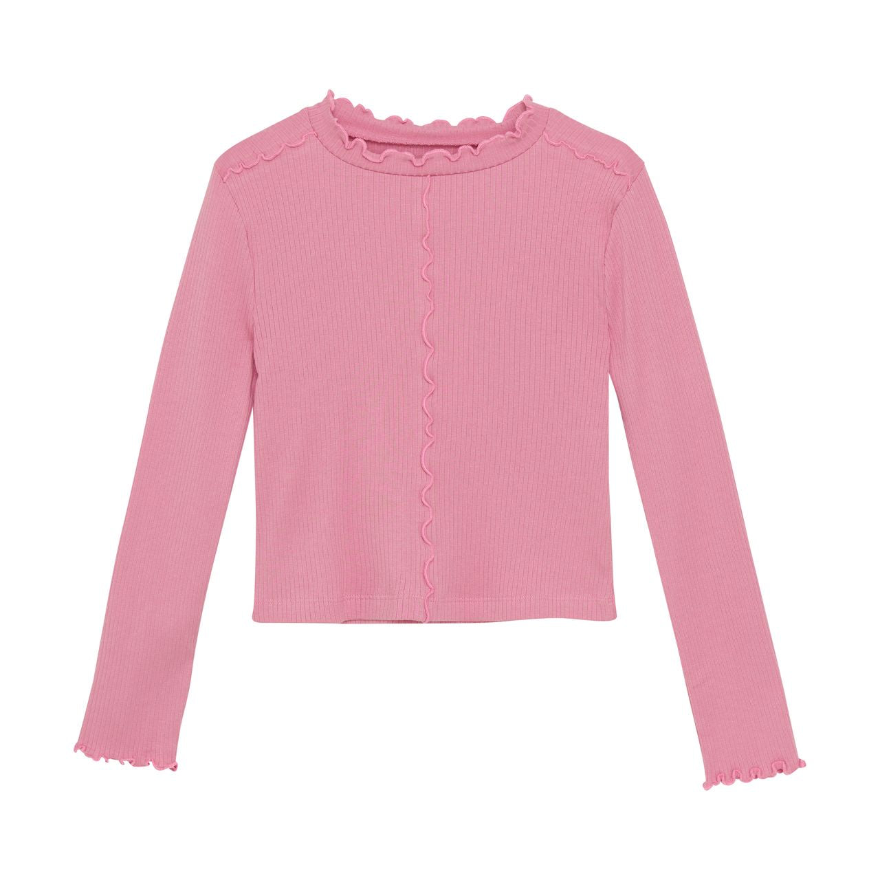 Creamie Girls Long Sleeve Ribbed Tee  823004-6560  Pink