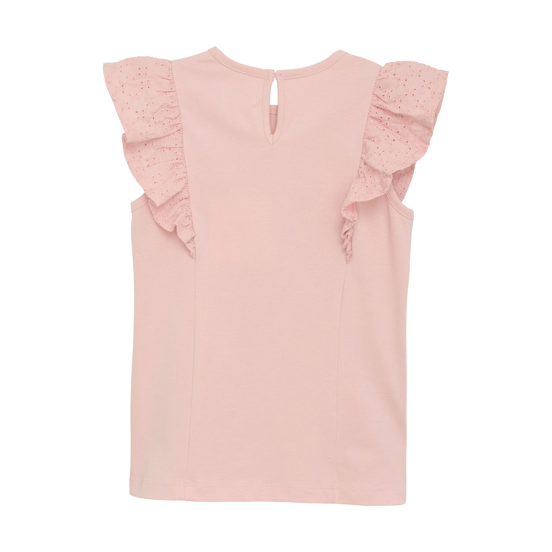 Creamie Baby Girl Short Sleeve Tee with Eyelet Trim  822619-5820  Blush