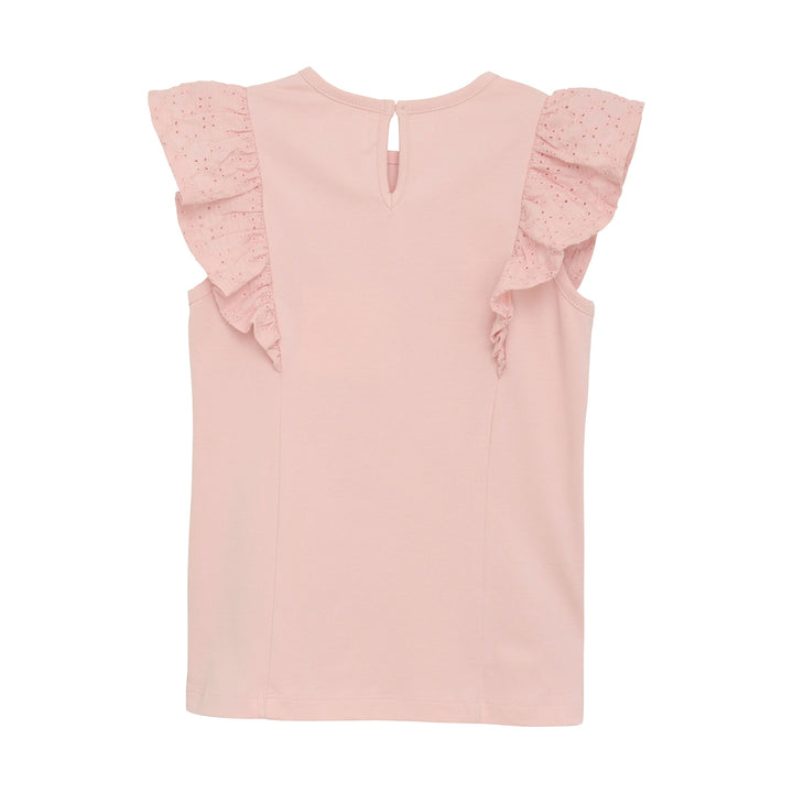 Creamie Baby Girl Short Sleeve Tee with Eyelet Trim  822619-5820  Blush