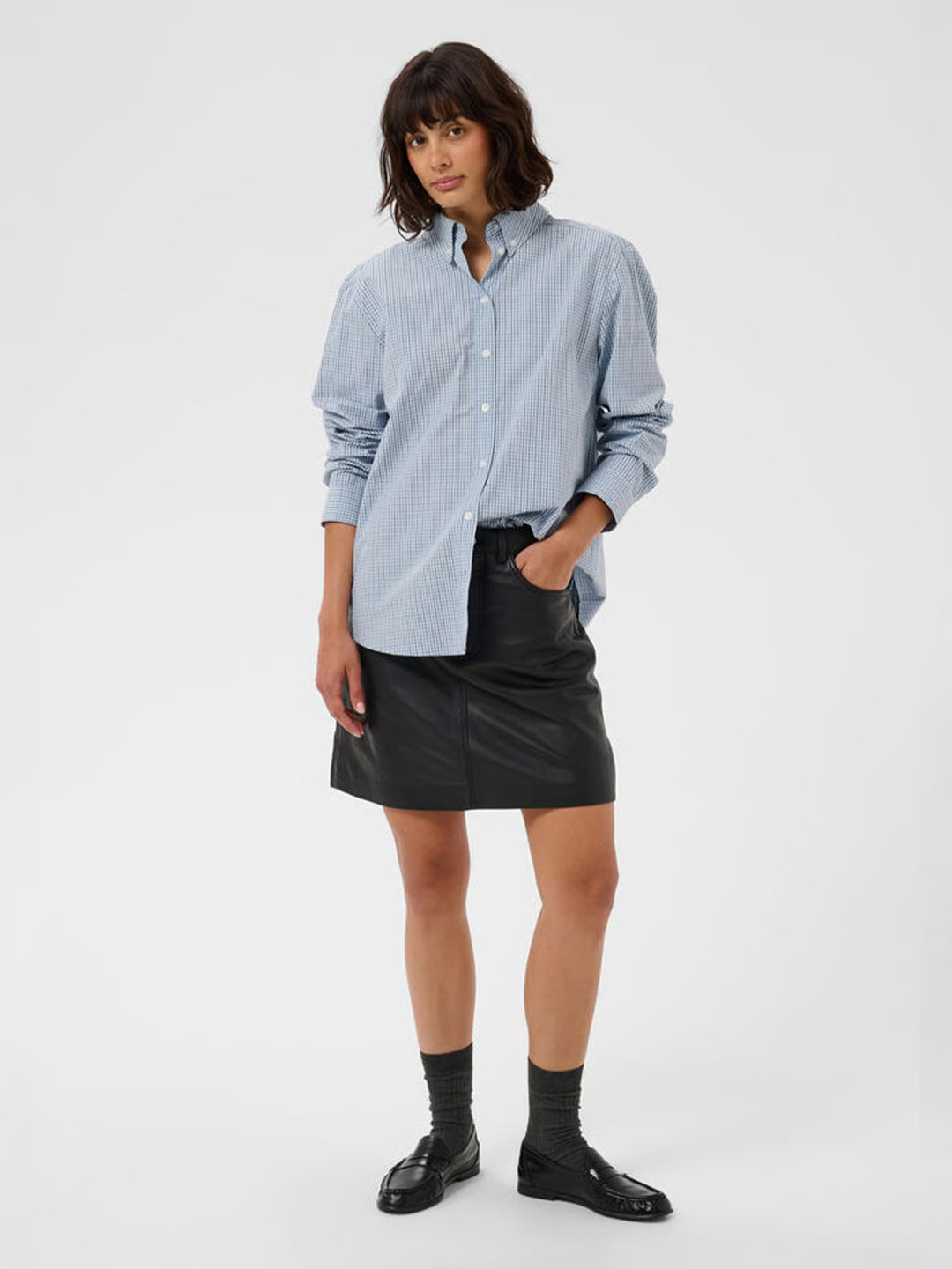 Part Two Chrestella Shirt  30310817  Grey Dawn Check