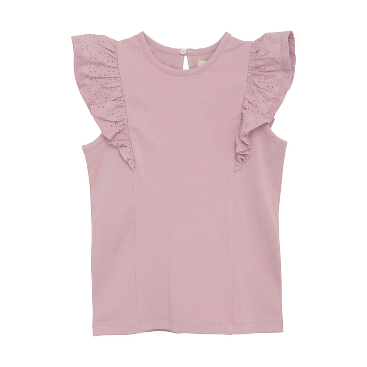 Creamie Girls Short Sleeve Tee with Eyelet Trim  822619-5205  Violet