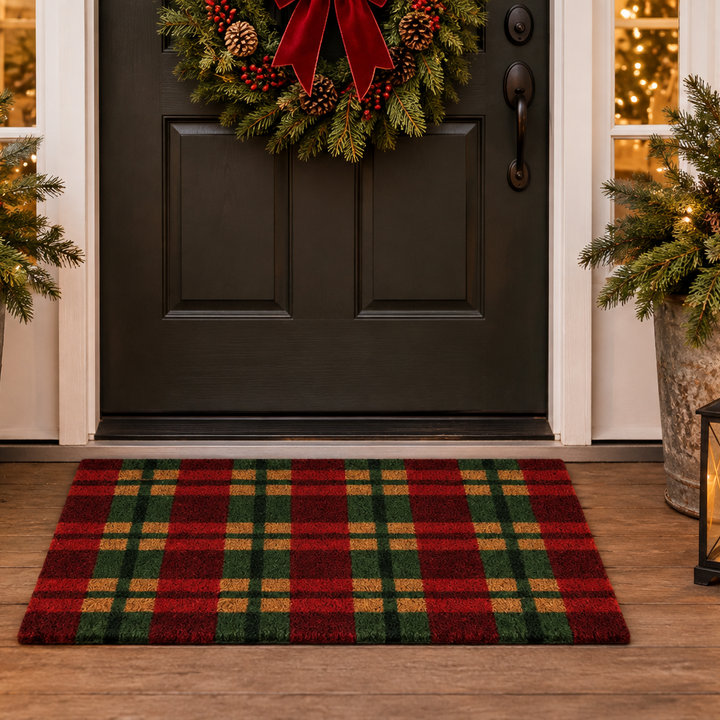 Danica Holiday Plaid Coir Mat