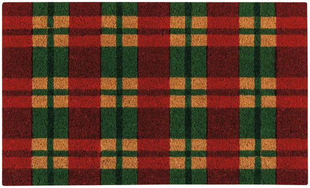 Danica Holiday Plaid Coir Mat
