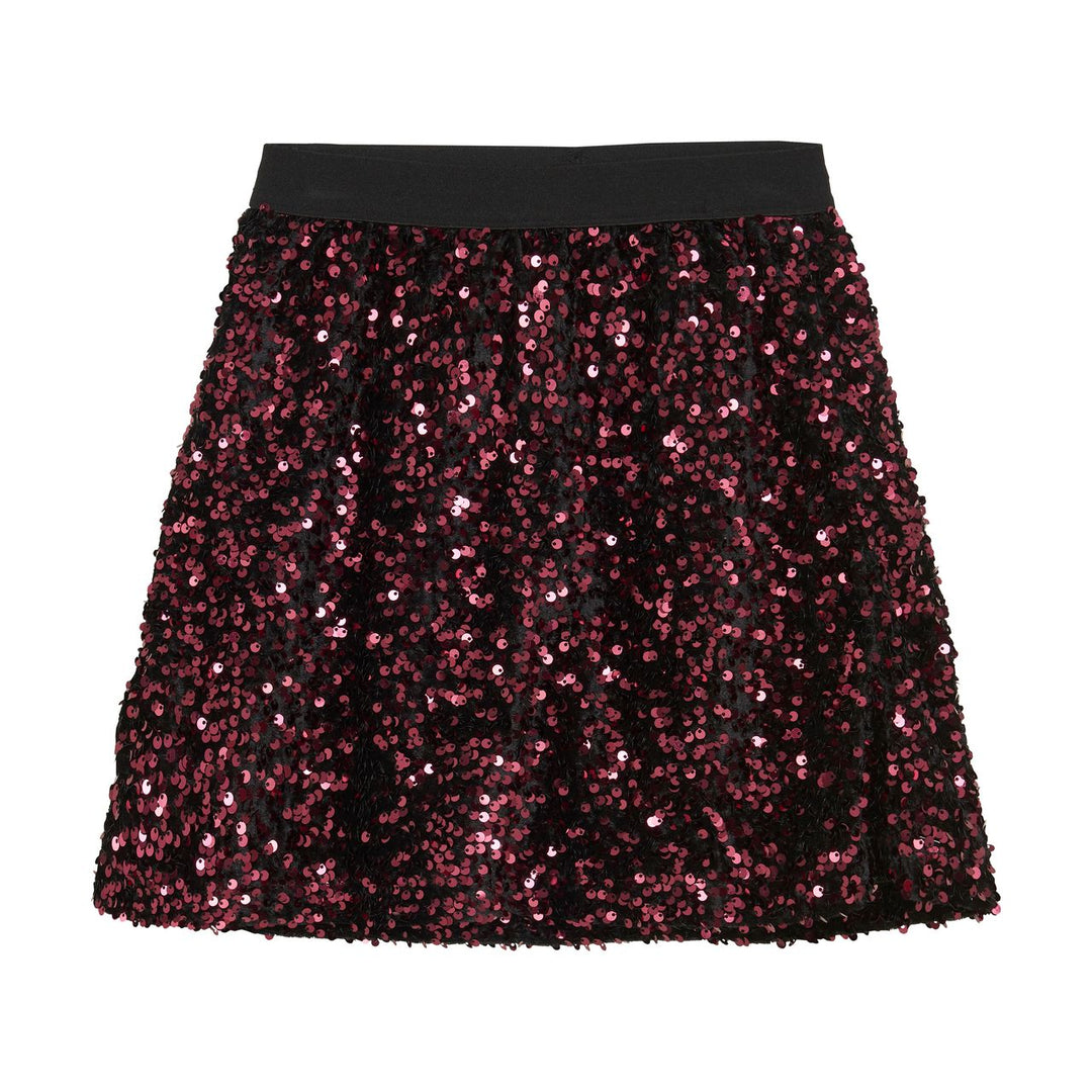 Creamie Girls Velour Skirt with Sequins  823020-4031  Black/Red