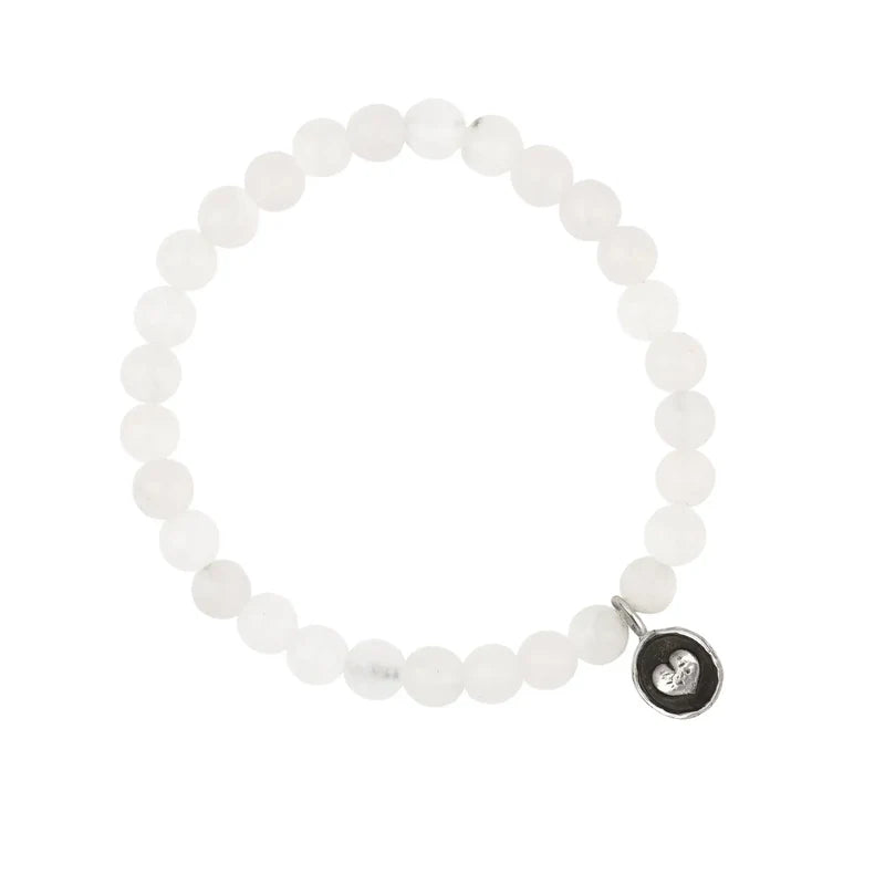 Pyrrha Loving Appreciation White Jade Stretch Bracelet B32-CH3013-719