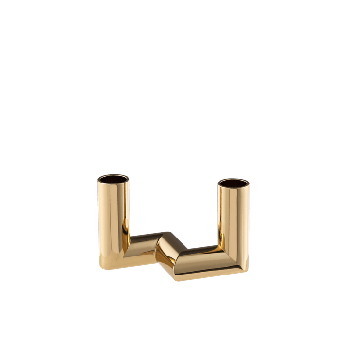 Uyuni Matrix Mini Taper Candleholder  -  Warm Brass