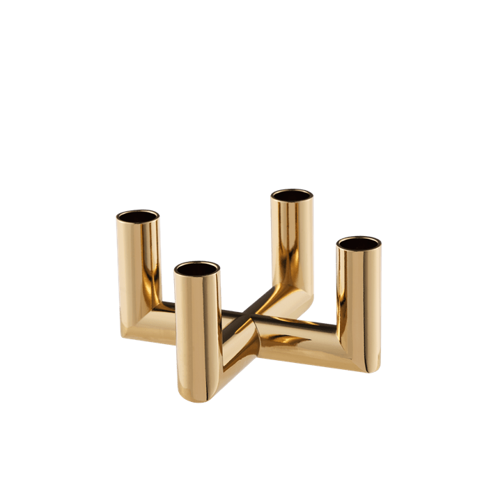 Uyuni Matrix Mini Taper Candleholder  -  Warm Brass