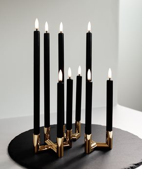 Uyuni Matrix Mini Taper Candleholder  -  Warm Brass