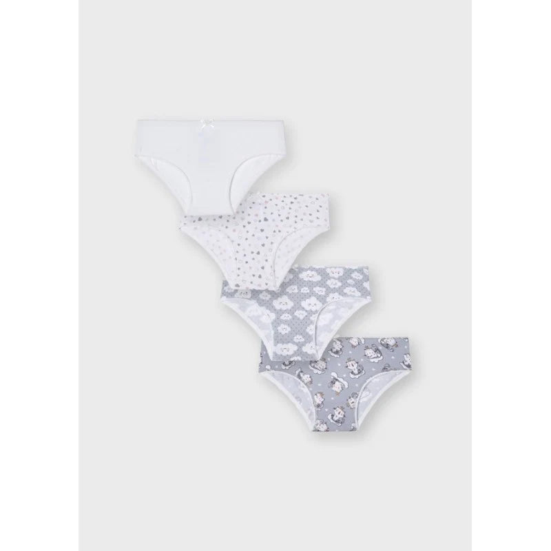 Mayoral Girls Panties Set of 4     10122-65 Gris