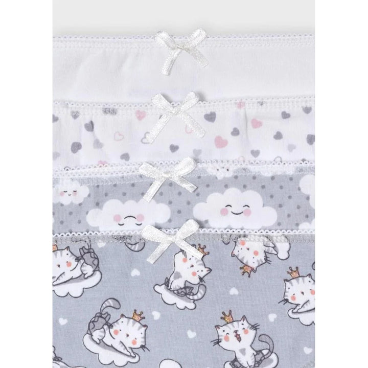Mayoral Girls Panties Set of 4     10122-65 Gris