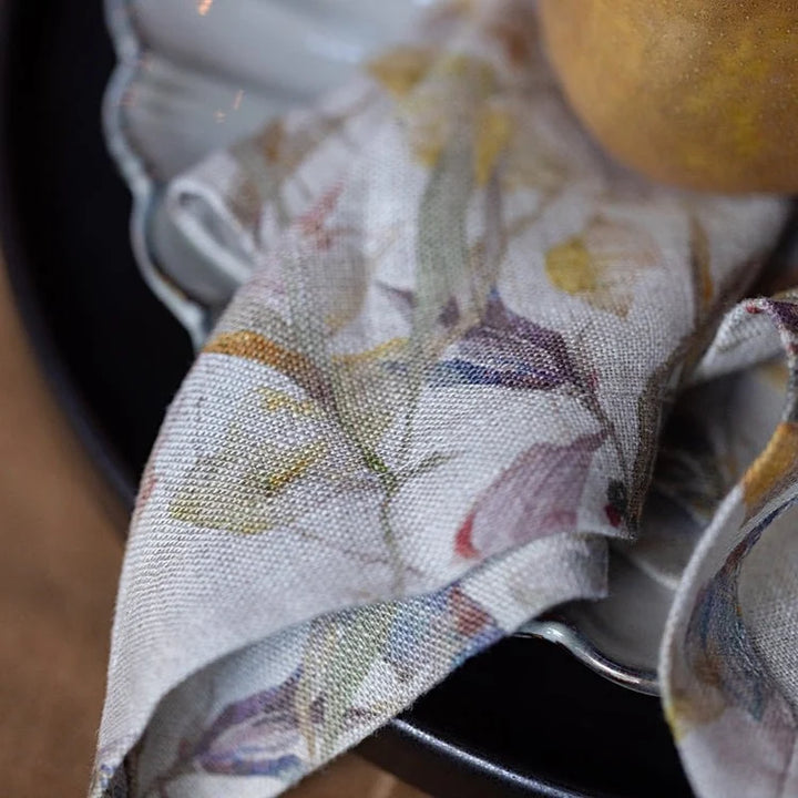 Linen Tales Meadow on Natural Tablecloth & Napkins