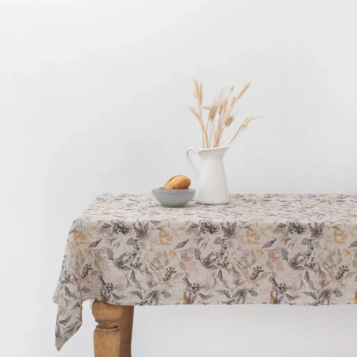 Linen Tales Meadow on Natural Tablecloth