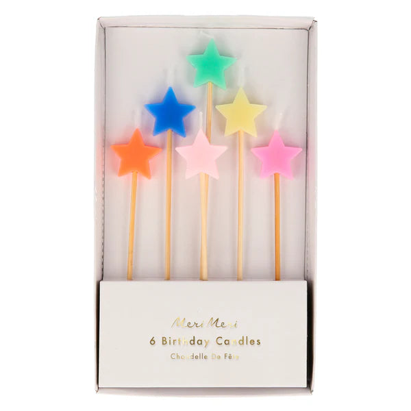 Meri Meri Mixed Star Candle Set/6