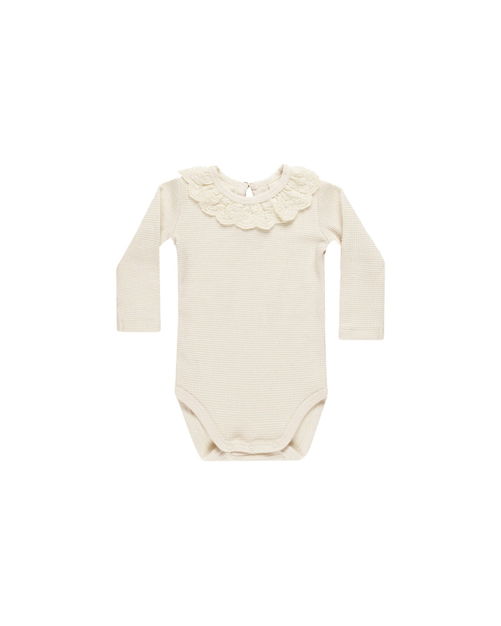 Quincy Mae Baby Girl Ruffle Collar Bodysuit   QM510TURA   Natural