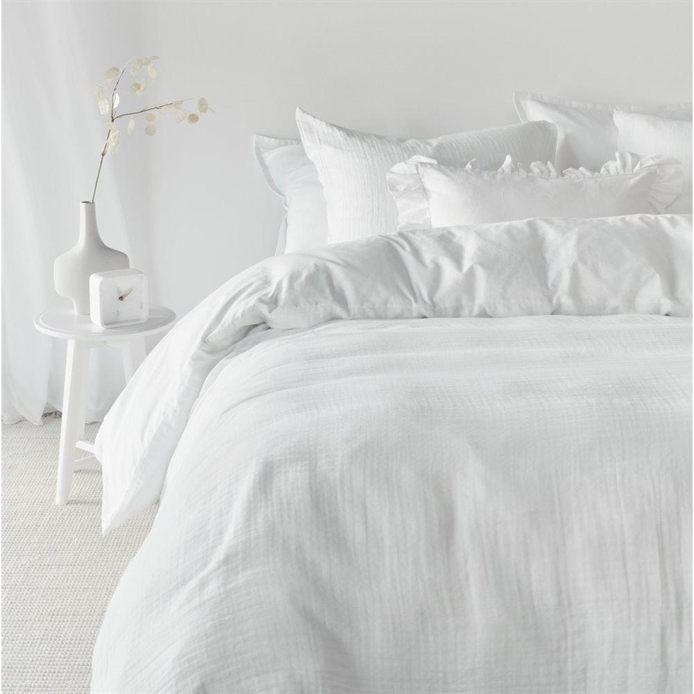 Brunelli Milky White Muslin Duvet Cover with 2 Shams  614286