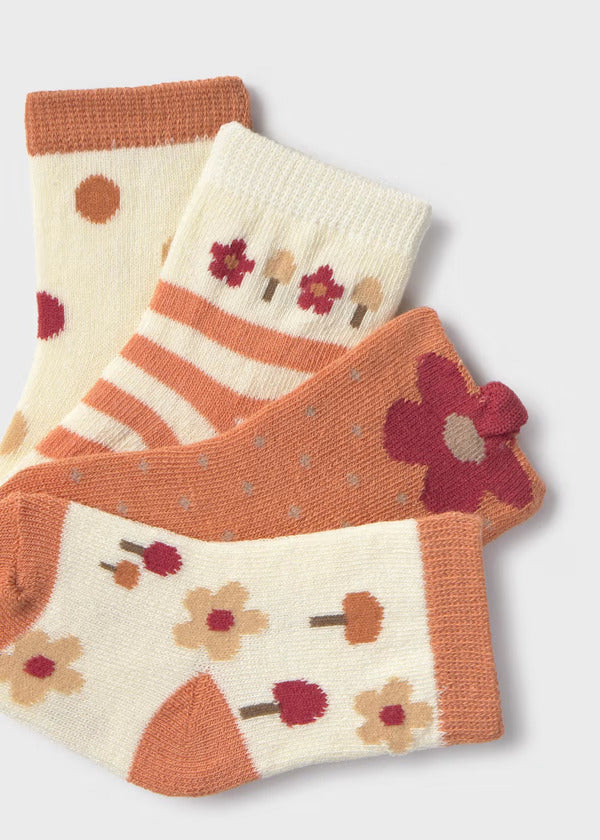 Mayoral Baby Girl Sock Set of 4   9921-65   Canela