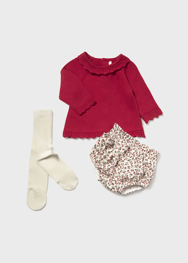 Mayoral Baby Girl 3Pce. Sweater Set   2256-34   Guinda **