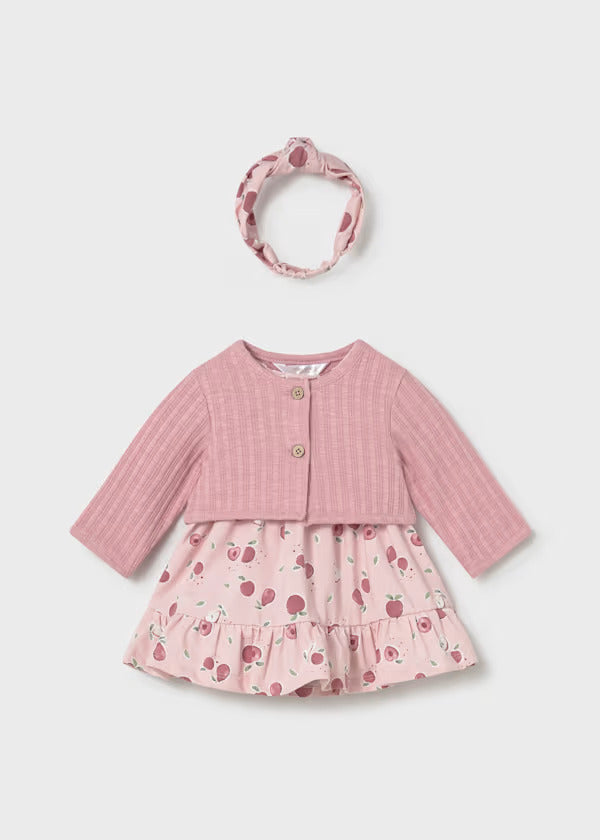 Mayoral Baby Girl Three Piece Dress Set   1821-3   Rose