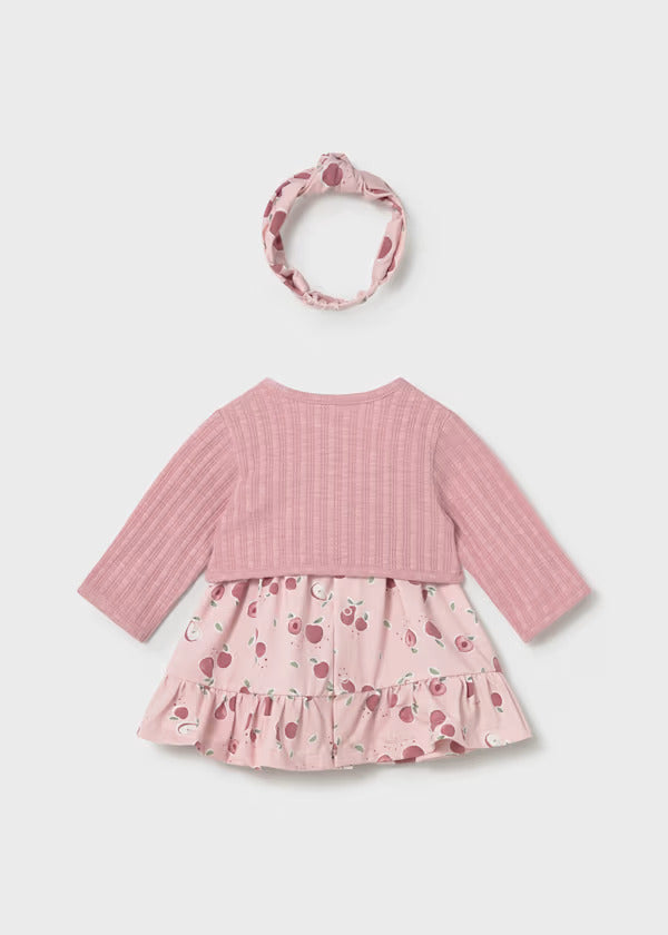 Mayoral Baby Girl Three Piece Dress Set   1821-3   Rose