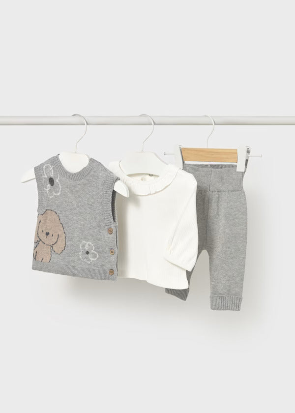 Mayoral Baby Girl 3Pce. Knit Legging Set   2709-16   Vapor Vig
