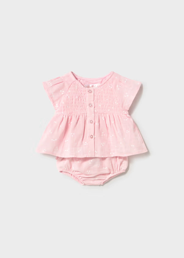Mayoral Baby Girl Blouse & Bloomer Set    1286-49   Rosa Baby