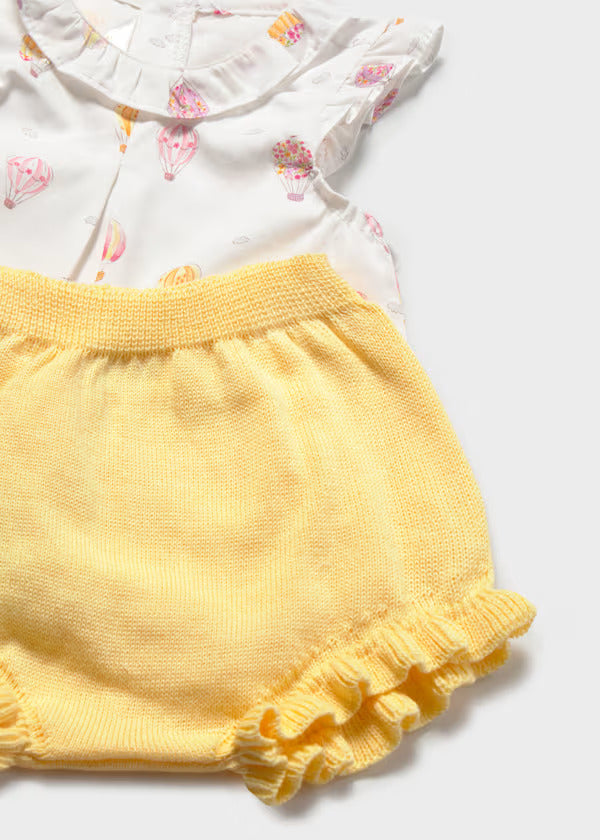 Mayoral Baby Girl Blouse And Bloomer Set   1288-55   Sunny