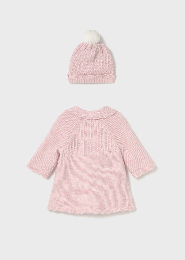 Mayoral Baby Girl Knit Hat & Coat Set   2412-19   Cuarzo Vig