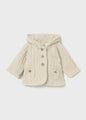 Mayoral Baby Girl Knit Coat Sweater With Hood   2333-46   Champagne