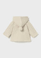 Mayoral Baby Girl Knit Coat Sweater With Hood   2333-46   Champagne