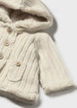 Mayoral Baby Girl Knit Coat Sweater With Hood   2333-46   Champagne