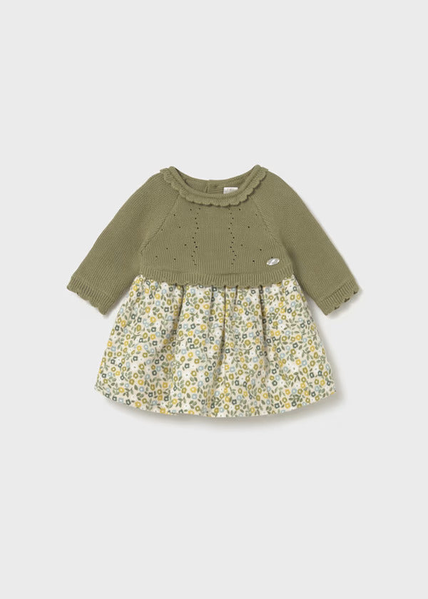 Mayoral Baby Girl Knit Dress   2821-46   Aceituna