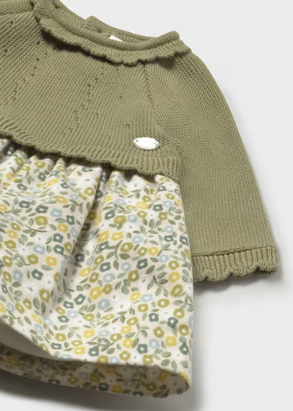 Mayoral Baby Girl Knit Dress   2821-46   Aceituna