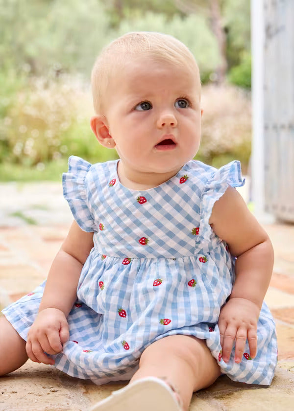 Mayoral Baby Girl Dress & Bloomer Set   1814-31   Lagoon