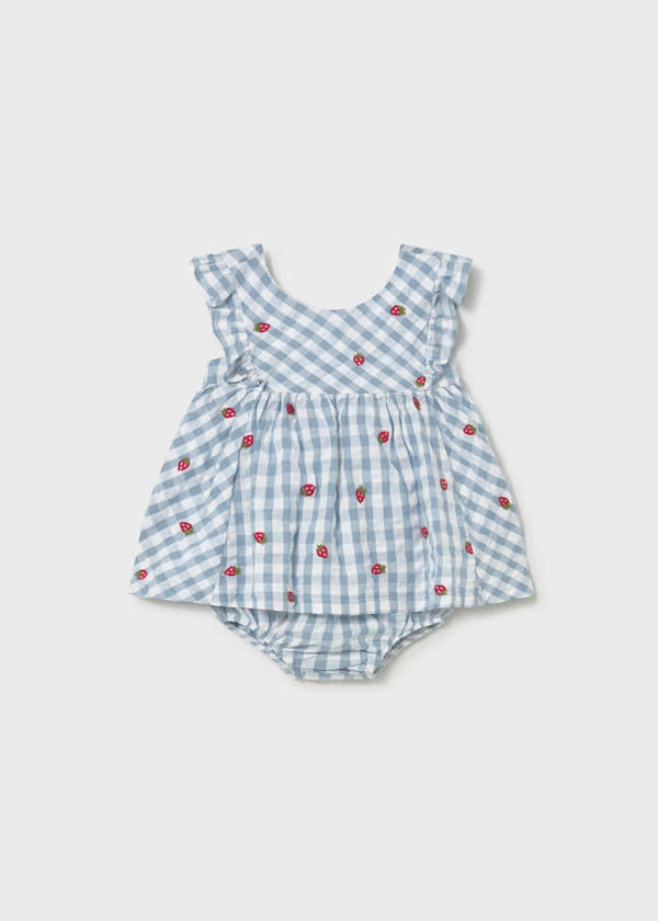 Mayoral Baby Girl Dress & Bloomer Set   1814-31   Lagoon