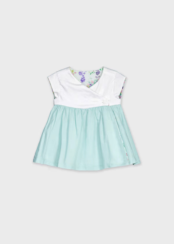 Mayoral Baby Girl Reversible Dress    1807-20   Aqua